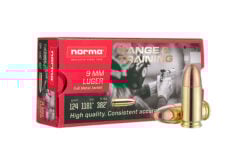Norma Range and Training 9mm 124 Grain FMJ Handgun Ammo - 50 Rounds