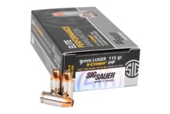 SIG Sauer Elite 9mm Luger V-Crown JHP 115 Grain Ammo Handgun Ammo - 50 Rounds