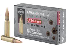 PPU PPRM762 7.62x51mm 145gr FMJ Handgun Ammo - 20 Rounds