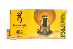 Browning 40 S&W Training & Practice B191800402 165 Grain FMJ Ammo Handgun Ammo - 50 Rounds