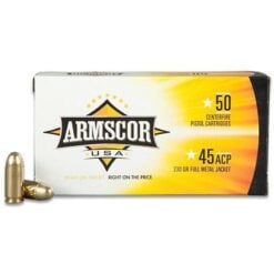 Armscor 45 ACP 230 Grain Full Metal Jacket Handgun Ammo - 50 Rounds