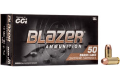 Blazer Ammo Brass 40 S&W 180 Grain FMJ Handgun Ammo - 50 Rounds