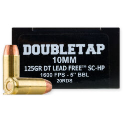 DoubleTap Ammunition Lead Free 10MM 125Gr Solid Copper Hollow Point Handgun Ammo - 20 Rounds