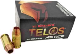 G2 Research Telos 45ACP 160 Grain Lead Free Copper Handgun Ammo - 20 Rounds