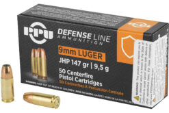 Prvi Partizan PPU 9mm Luger Ammunition 147 Grain Jacketed Hollow Point 990FPS Handgun Ammo - 50 Rounds