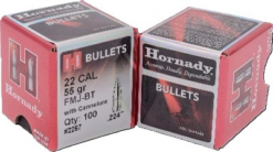 Hornady 22 Cal .224 55 Gr Fmj-Bt W/C