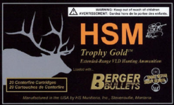 HSM 3006185VL Trophy Gold 30-06 Springfield 185 gr Match Hunting Very Low Drag Rifle Ammo - 20 Rounds