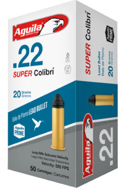 Aguila Ammunition Rimfire Super Colibri 22LR 20Gr Subsonic Solid Point Rimfire Ammo - 50 Rounds