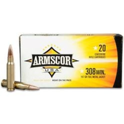 Armscor FAC308-1N .308win 147gr FMJ Rifle Ammo - 20 Rounds