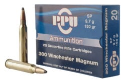 PPU PP3001 Standard Rifle 300 Win Mag 150 gr Soft Point (SP) Rifle Ammo - 20 Rounds