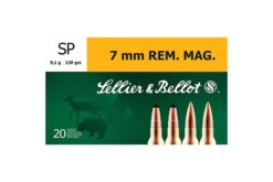 Sellier & Bellot SB7B Rifle 7mm Rem Mag 139 GR Soft Point (SP) Rifle Ammo - 20 Rounds