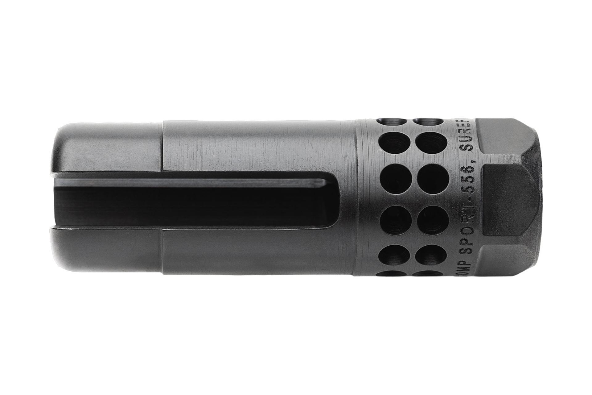 surefire-warcompsport7625824-warcomp-sport-flash-hider-30-cal-7-62mm-nato-5-8-24-tpi-open-tine-3-prong-ported-black-stainless-steel-1