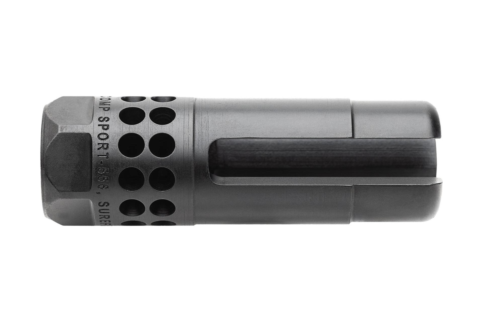 surefire-warcompsport7625824-warcomp-sport-flash-hider-30-cal-7-62mm-nato-5-8-24-tpi-open-tine-3-prong-ported-black-stainless-steel-3
