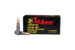 TulAmmo 7.62x39mm 122gr FMJ Steel Cased Rifle Ammo - 40 Rounds