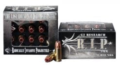 G2 Research RIP 9MM 92 Grain Lead Free Copper California Certified Nonlead Ammunition Handgun Ammo - 20 Rounds