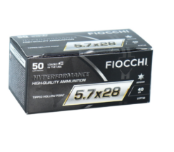 Fiocchi Hyperpeformance 5.7x28mm Hollow Point Ammo Handgun Ammo - 50 Rounds