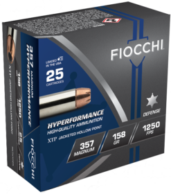 Fiocchi 357XTP25 Hyperformance 357 Mag 158 gr Hornady XTP Hollow Point Handgun Ammo - 25 Rounds