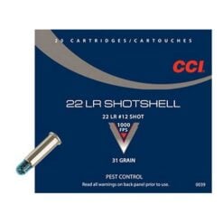 CCI 0039 .22LR Shotshell 31Gr #12 Shot Rimfire Ammo - 20 Rounds