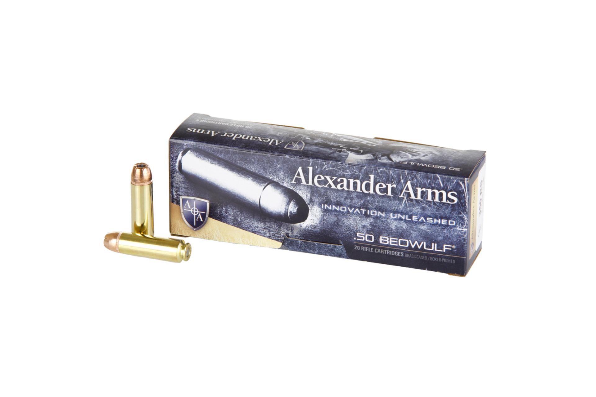 alexander-arms-ab350xtpbox-rifle-ammo-50-beowulf-350-gr-hornady-xtp-hollow-point-20-bx