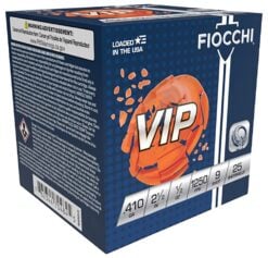 Fiocchi 410VIP9 Exacta Target VIP 410 Gauge 2.50" 1/2 oz 1250 fps 9 Shot Shotgun Ammo - 25 Rounds