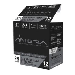 Migra Ammunition 12 Gauge 3" #2/4 Steel Shot 1-1/4 oz Shotgun Ammo - 250 Rounds