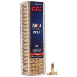 CCI Mini Mag 22LR 40 Grain Gilded Lead Roundnose Rimfire Ammo - 100 Rounds