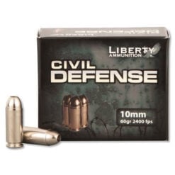 Liberty Ammunition LACD10032 Civil Defense 10mm Auto 60 gr 2400 fps Lead-Free Fragmenting Hollow Point (LFFHP) Handgun Ammo - 20 Rounds