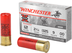 Winchester Ammunition Super-X 12 Gauge 2.75 00 Buck 9 Pellet Shotgun Ammo - 5 Rounds