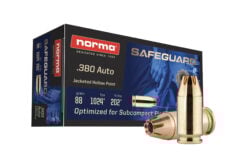 Norma Safeguard 380 ACP 88 Grain Jacketed Hollow Point Handgun Ammo - 50 round box